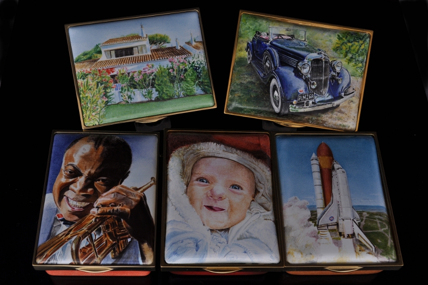 Collection of Enamel Box Miniatures for the Royal Society of Miniature Painters Sculptors and Gravers Exhibition