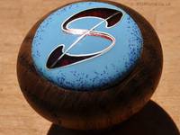 Blue and Red Letter S Cloisonné Enamel Doorknob by Mark Morris