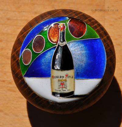 Clos Des Papes Wine Bottle Cloisonné enamel by Mark Morris