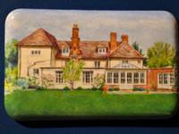 Large Country House - Enamel Miniature Painting by Mark D Morris