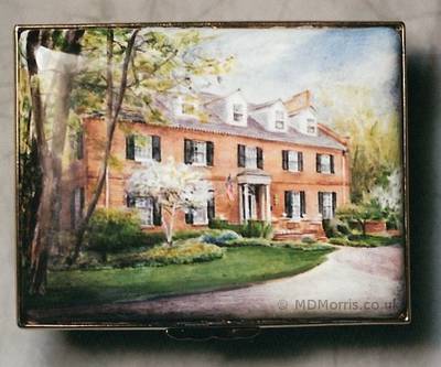 Large Three Storey House - Enamel Miniature Painting by Mark D Morris