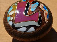 Letter-L cloisonné enamel door knob by Mark Morris