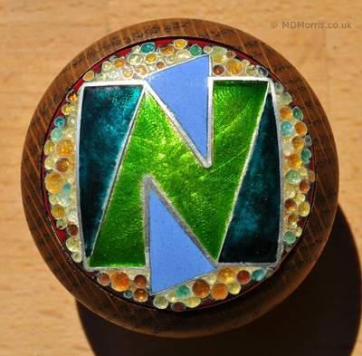 Letter-N Cloisonné Enamel Doorknob by Mark Morris