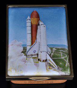 Space Shuttle Discovery miniature painting for the Royal Miniature Society Exhibition