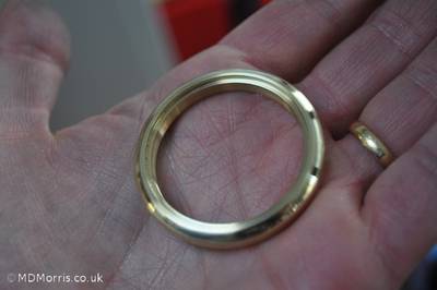 The back ring after being having a curve cut and then polished