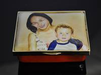 Mother and Son Family Portrait Miniature Enamel Box by MDMorris