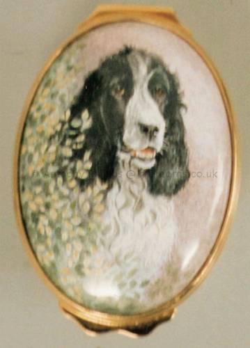 An Enamel Miniature Painting of a Dog by Anthony Phillips