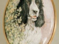 An Enamel Miniature Painting of a Dog by Anthony Phillips