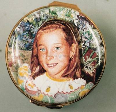 An Enamel Miniature Portrait of a Girl by Anthony Phillips