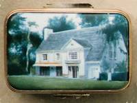 A Miniature Enamel Painting of a House with a Large Slate Roof by Anthony Phillips