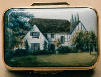 A Miniature Painting, in Enamel, of a County House by Anthony Phillips