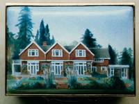 A Miniature Enamel Painting of a House with Three Roof Triangles by Anthony Phillips