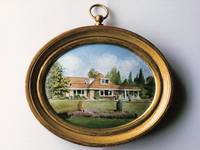 House Wall Plaque - Miniature Enamel Painting by Mark D Morris