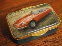 Jaguar e-type - Miniature Enamel Painting by Mark D Morris