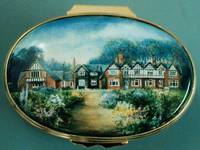 A Miniature Enamel Painting by Anthony Phillips of a Large Old House