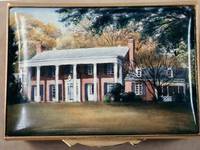 An Enamel Miniature Painting of a House with a Large Veranda by Anthony Phillips