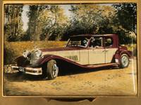 An Enamel Miniature Painting of a Classic Car by Anthony Phillips