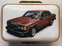 Red Mercedes - Enamel Miniature Painting by Mark D Morris