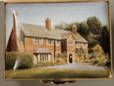 A Miniature Enamel Painting of a Terracotta House by Anthony Phillips