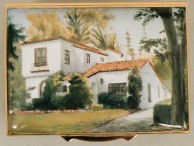 A Miniature Enamel Painting of a Villa by Anthony Phillips