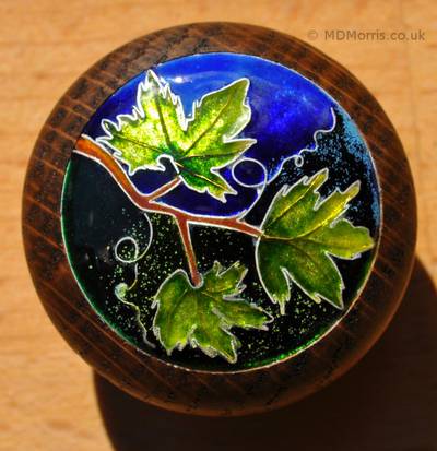 Vine Leaves Cloisonné Enamel Doorknob by Mark Morris