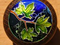 Vine Leaves Cloisonné Enamel Doorknob by Mark Morris